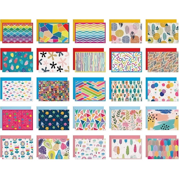 Dessie 50 Blank Greeting Cards and Envelopes with Unique Designs for All Occasions, 4” x 6”