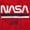 Red, variant on NASA Retro Worm Logo American Flag Long Sleeve TShirt Men Women Brisco Brands L