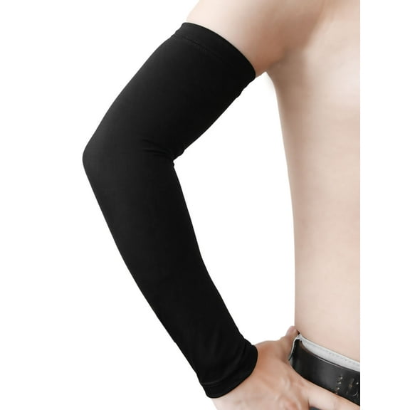 Unique Bargains Black L Size Anti Slip Outdoor Sport Skins Arm Sleeve Sun Protector
