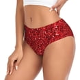 thumbnail image 2 of Kdxio Culottes Taille Haute à Paillettes Rouges pour Femmes, sous-Vêtements en Coton Évacuant l'Humidité - Très Petit, 2 of 6