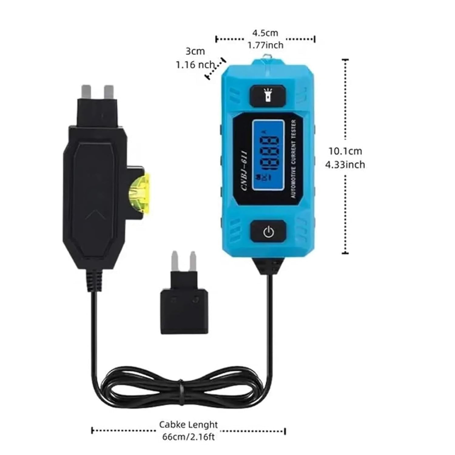 20A 48V Automotive Circuit Fault Probe Tester - High-Precision Waterproof Car Relay/Fuse Checker with LED Display & Front Lighting, for Cars/Trucks/RVs/Boats