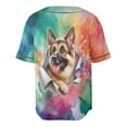 thumbnail image 2 of Funny Watercolor Adorable German Shepherd Peeking Through Torn Paper Effect All Over Print 3D Baseball Shirt Alsatian Dog Lover Gifts Softball Sport - 00026, 2 of 6