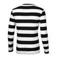 thumbnail image 2 of CamisePaHombres Cuello Redondo Mangas Largas Estampado de Rayas Blanco Rayas 56, 2 of 6