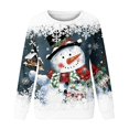 thumbnail image 4 of KHONTS Christmas Sweatshirt for Women Funny Long Sleeve Shirts Xmas Tree Snowman Reindeer Pullover Lightweight Tops Sky Blue XXL, 4 of 4