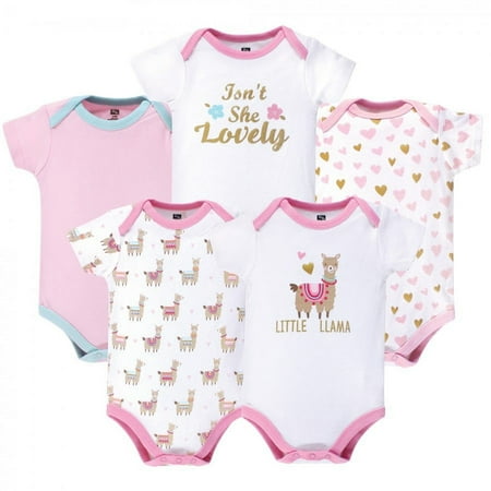 UPC: 0660168535693 | Hudson Baby Infant Girl Cotton Bodysuits 5pk  Little Llama  0-3 Months