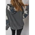 thumbnail image 2 of Y2K Retro Style Star Patchwork Hoodie for Women, Carbon Grey Mineral Wash Long Sleeve Pullover | L, 2 of 12
