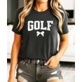 thumbnail image 2 of Distressed Golf Coquette Bow Shirt for Women and Teens Girly Graphic Tee for Golfer Dark Gray Heather Shirt Adult X-Large, 2 of 4