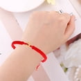 thumbnail image 4 of Pulsera de letras de acero inoxidable Cuerda de tracción de letras de hilo rojo tejida a mano, 4 of 6