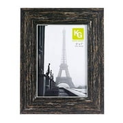 Kiera Grace Emery Resin Unique Farmhouse Picture Frame, 5" x 7", Blackended Wood