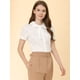 thumbnail image 2 of INSPIRE CHIC Blusa de algodón con manga farol y cuello Peter Pan para mujer blanco XL, 2 of 6