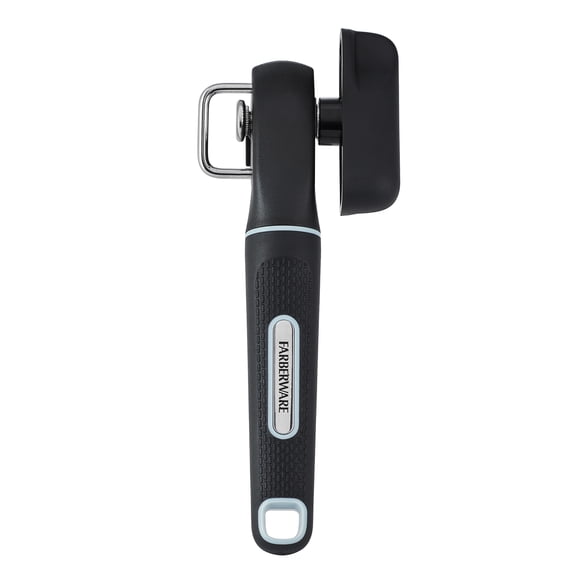 Farberware Soft Grips Smooth Edge Safety Can Opener Black with Slate Blue Accents