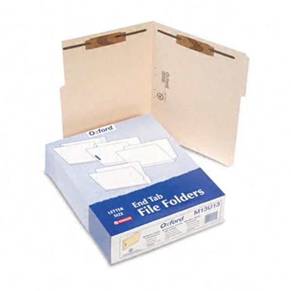 Esselte Pendaflex  Folders with 2 Bonded Fasteners  1/3 Cut  Top Tab  Letter  Manila  50/Box