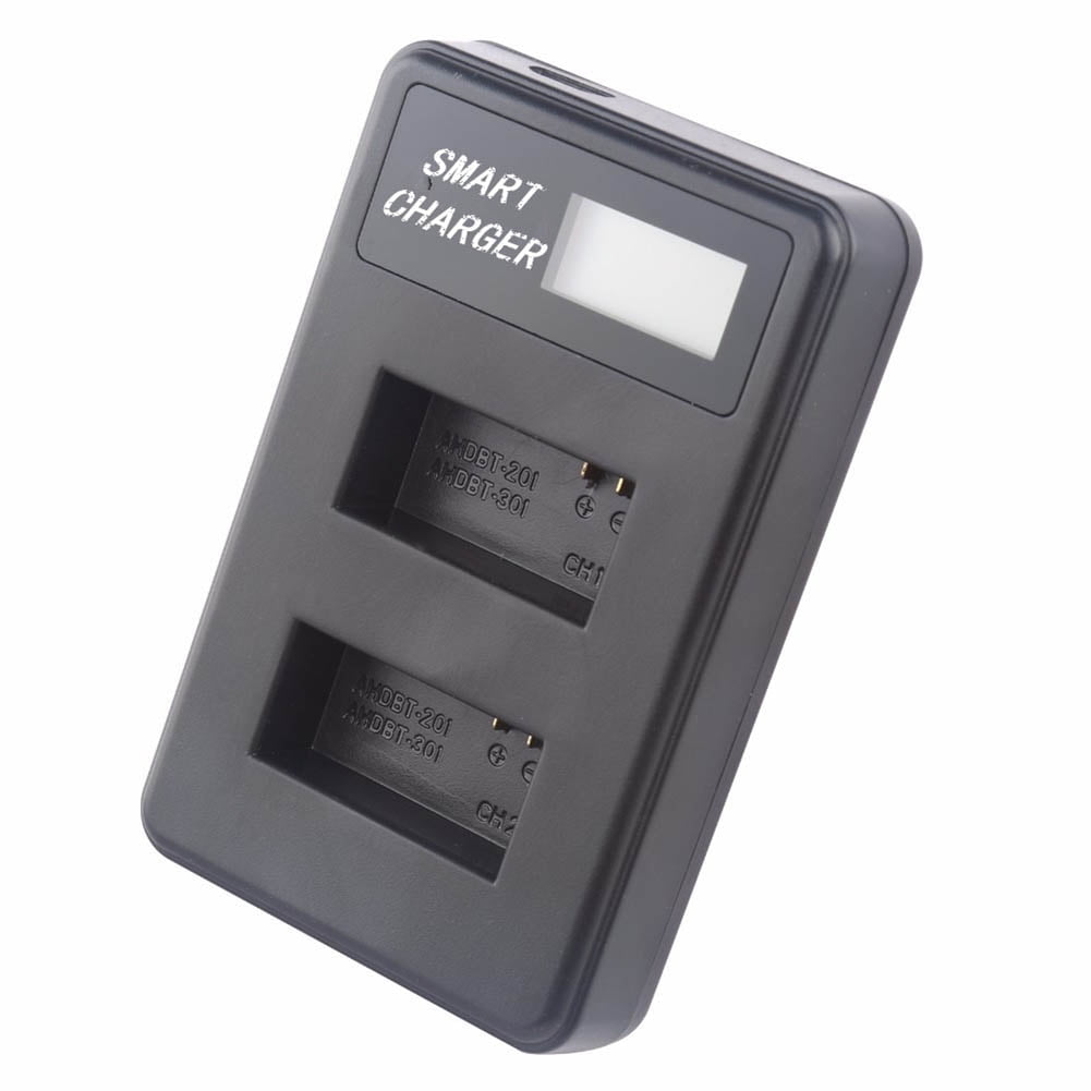 AHDBT-201 301 Dual Battery Charger LCD Intelligent Screen For GoPro HD Hero 2 3 