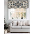 thumbnail image 5 of Navy Blue Brown Southwestern Curtain Valances for Windows, Boho Retro Geometric Ethnic Kitchen Valance Window Treatment, Light Filtering Block Curtains for Bathroom/Bedroom/Living Room 42'' x 18'', 5 of 9