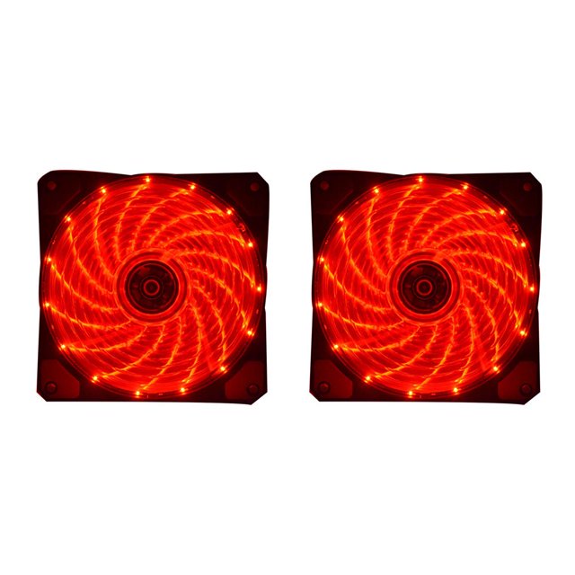sweethay 120mm LED Ultra silencioso computadora PC ventilador con cubierta 15 LEDs 12V Cpu disipador de calor enfriador ventilador de rojo 12cm 2piezas