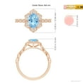 thumbnail image 4 of ANGARA Natural Oval 1 ct Aquamarine Trillium Floral Shank Ring in 14K Rose Gold for Women (Size-8x6mm) | March Birthstone, Birthday, Anniversary, Jewelry Gift for Women | Natural Aquamarine Ring, 4 of 8