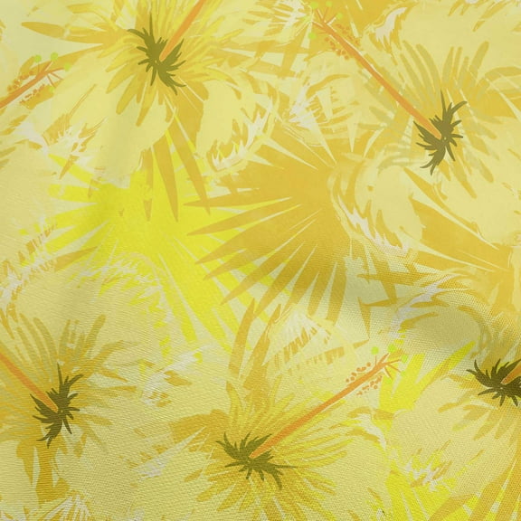oneOone Velvet Yellow Fabric Tropical Abstract Leaf Craft Projects Decor Fabric Printed By The Yard 58 Inch Wide