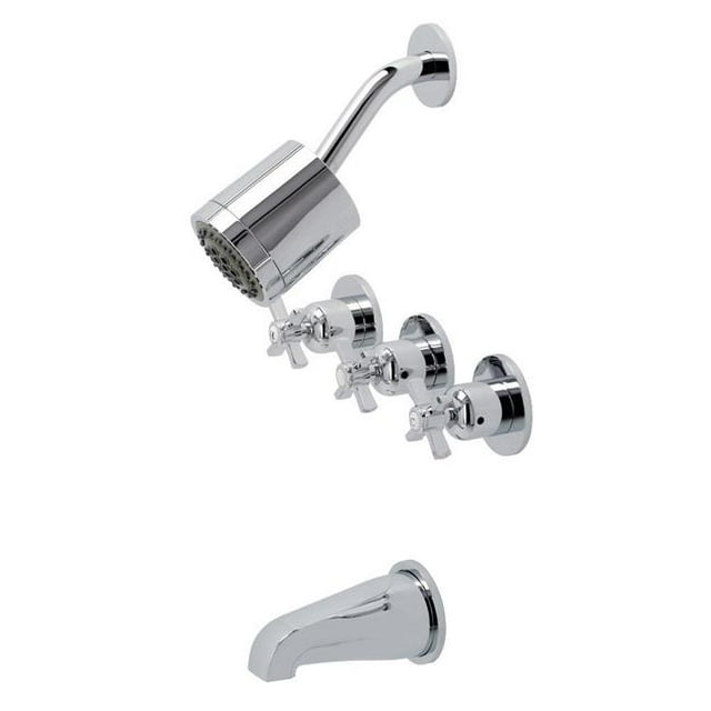 Kingston Brass KBX8131ZX Millennium Three-Handle Tub & Shower Faucet, Polished Chrome