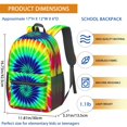 thumbnail image 3 of Green and Yellow Tie Dye Pattern 17" Waterproof Oxford School Backpacks for Teens, S-Shape Padded Straps, for School, Travel, Hiking, Camping, 3 of 5