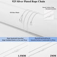 thumbnail image 3 of APSVO Birthday Christmas Jewelry Gifts for Women Adults Stocking Stuffers 925 Silver Plated Chains 1.5mm/2mm Non-tarnish Rope Necklace Fashion Stuff Accessories Ideas 14/16/18/20/22/24 Inch, 3 of 6
