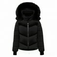 thumbnail image 5 of Zedker Women's Winter Coat Lightweight Puffer Jacket Winter Clothing For Women with Removable Hood Black XXXL, 5 of 7