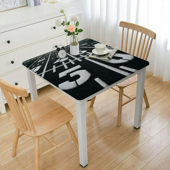 BANET Square Tablecloth American Football Field Tablecloth Green Grass Soccer Field with Numbers Table Cloth for Dining Tables, Parties, Wedding and Banquet Decoration White