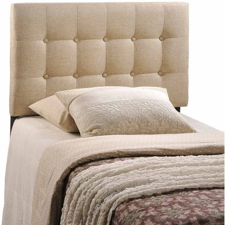 Emily Twin Upholstered Fabric Headboard Beige - Modway
