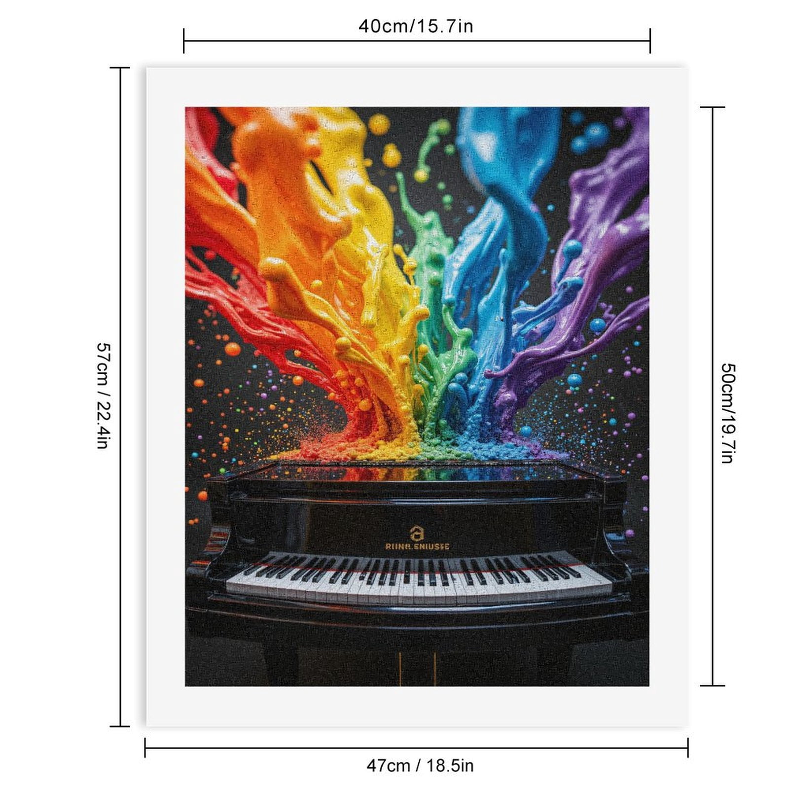 Paint by Numbers Kit for Adults, Colorful Piano Splash Art Paint by Numbers, Easy Paint by Numbers Kit for Adults Beginner, DIY Adult Paint by Number Kits on Canvas, Home Decor