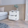 thumbnail image 2 of Modern White Two-Drawer Nightstand for Bedroom Storage, 2 of 6