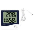 thumbnail image 1 of Digital Hygrometer Thermometer Indoor Outdoor Temperature Monitor Humidity Gauge Backlit LCD Weather Station Alarm Clock with Calendar Hourly Reminder and Max Min Memory HTC-2, 1 of 7
