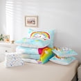 thumbnail image 6 of Erosebridal Cartoon Unicorn Girls 7-Piece Twin Bedding Sets,Cute Rainbow Stars Print Bedding Comforter Set For Kids,Reversible, 6 of 7