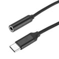 thumbnail image 4 of Uxcell 2pcs USB C a conector de audio auxiliar hembra de 3.5mm, adaptador tipo C a 3.5mm TRS para auriculares, estéreo de coche, cordón HiFi, negro, 4 of 6