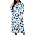 thumbnail image 2 of SELONE Halloween Nightgowns for Women Plus Size Nightshirts Pumpkin Skeleton Long Sleeve Maxi Dress Vacation Homewear, 2 of 8