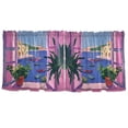 thumbnail image 7 of Yayeee Kitchen Curtains Tier Set of 2 Light Filtering 57"x36" Over Sink Window Panels, Purple Window Scene, 7 of 7