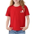 thumbnail image 3 of Piuwrlz 7/8 Girls Short T-Shirts Sleeve Kids Graphic Shirts Tops Crew Neck Pullover Red Size 7-8 Years, 3 of 7