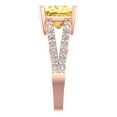 thumbnail image 3 of 2.43ct princess cut yellow Zircon 18k rose gold Bridal Wedding Engagement Promise Anniversary Ring for Women size 5, 3 of 7