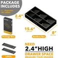 thumbnail image 6 of SpaceAid Bamboo Silverware Drawer Organizer with Labels, 15.6"L x 8"W x 2.4"H, Black, 6 of 7