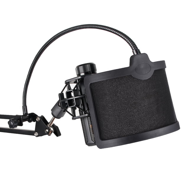 Isolation Screen,Filter With Shaft Wind Screen Windshield Net Pop Filter Noise Net Wind Mic Isolation Screen Windshield Windscreen Pop Filter With U-type Bop Net Shaft Filter Dedicated Microp