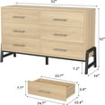 thumbnail image 5 of Roromall 6 Drawer Dresser, 52"W Dresser with Drawer, Wooden Freestanding Closet Storage Chest for Bedroom, Living Room, Entryway, 5 of 8