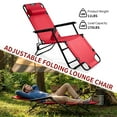 thumbnail image 6 of Portable 2-in-1 Folding Reclining Chair – Extendable Camping Recliner with Oxford Fabric, Compact Fold Design for Outdoor Beach Patio, Supports 264 lbs, 6 of 7