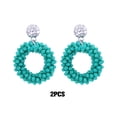 thumbnail image 3 of Pendientes Colgantes Ligeros Qarigey Hechos a Mano para Mujer Azul Turquesa, 3 of 6