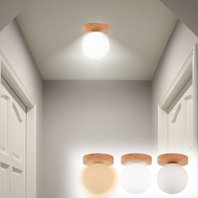 Xihbxyly Lámpara de Pasillo, Cuerpo de Madera Maciza Natural, Pantalla de Alta Transparencia, Iluminación Suave y Uniforme, Versátil para Pasillos y Balcones, Fácil Mantenimiento, Tamaño 13 X 13 X 15