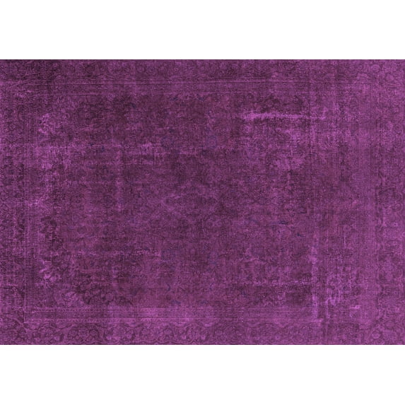Ahgly Company Indoor Rectangle Abstract Purple Modern Area Rugs, 5' x 7'