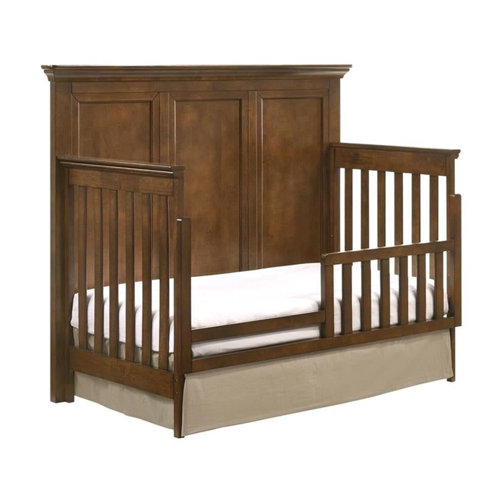 Pemberly Row Wood Transitional Toddler Rail in Tuscan/Brown Finish