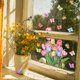 thumbnail image 4 of Etiqueta adhesiva para ventana de primavera y verano, calcomanía para ventana con flor de mariposa y tulipán para suministros de fiesta en casa, escaparate de tienda, exhibición de vidrio, 4 of 5