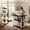Black - Classic Fashion, variant on Adjustable Height Mobile Craft Table with Double Storage Shelves, 360° Silent Rolling Wheels, Portable Multifunctional Sewing & Knitting Workstation, Black & White for Bedroom Study Living Room