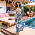 thumbnail image 3 of Uourmeti Trippy Hibiscus Beach Cover Ups for Women Chiffon Beach Pareos Soft Scarf Blouse for Swimwear, 3 of 7