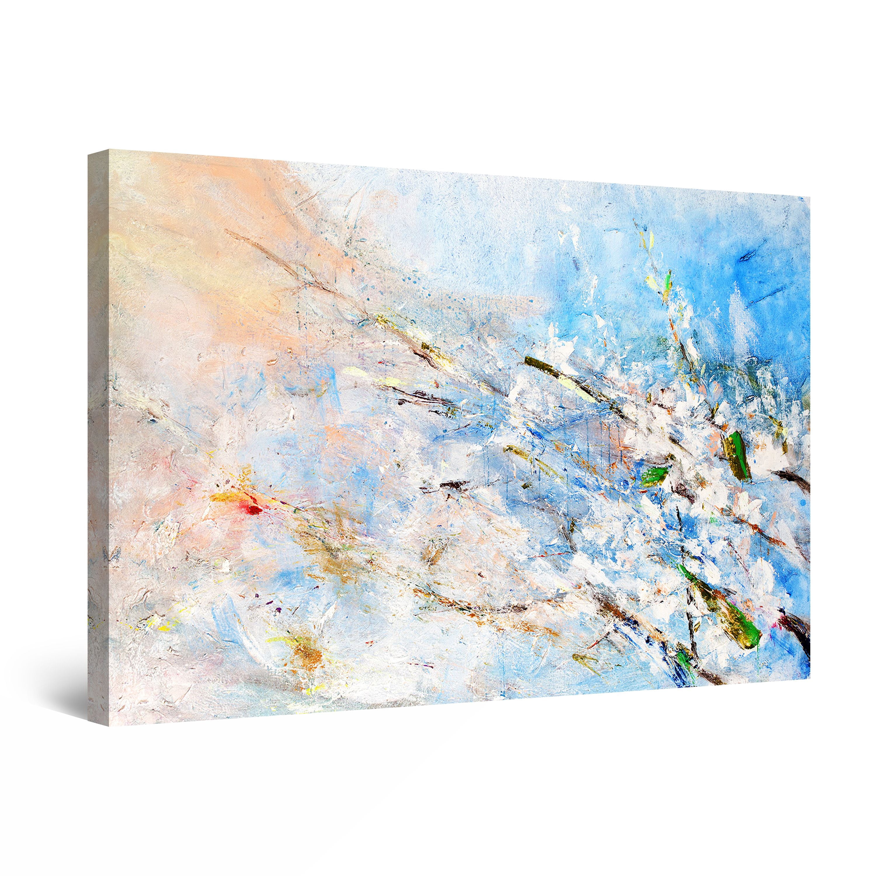 Startonight Canvas Wall Art Serene Light Blue Branches, Framed 24" x 36 ...