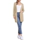 thumbnail image 2 of Suéter largo de cárdigan INSPIRE CHIC para mujer, de manga larga, abierto al frente, ligero, tejido, talla L, color caqui, 2 of 6
