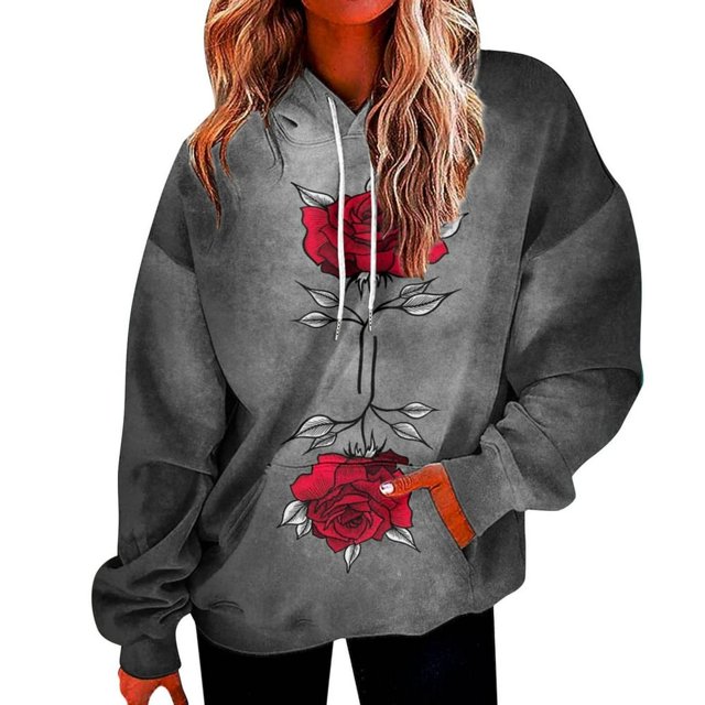 Haut Décontracté Mode Femme Manches Longues Dégradé Patchwork Orange XXXXXL